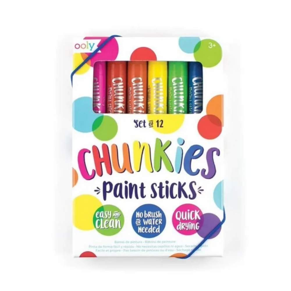 Ooly Chunkie Quick Drying Paint Sticks 12pcs Colouring for Kids Australia