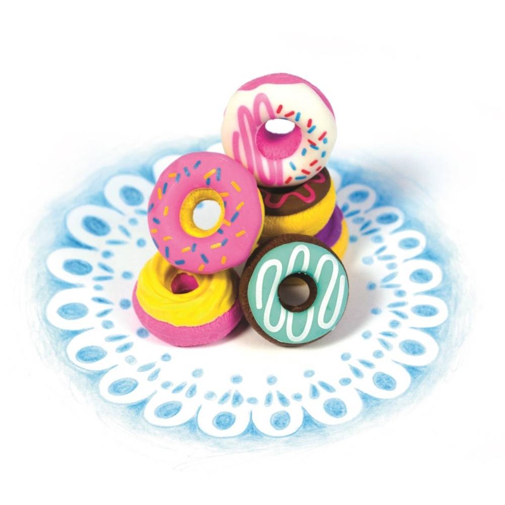 Cute donut shaped vanilla scented pencil erasers