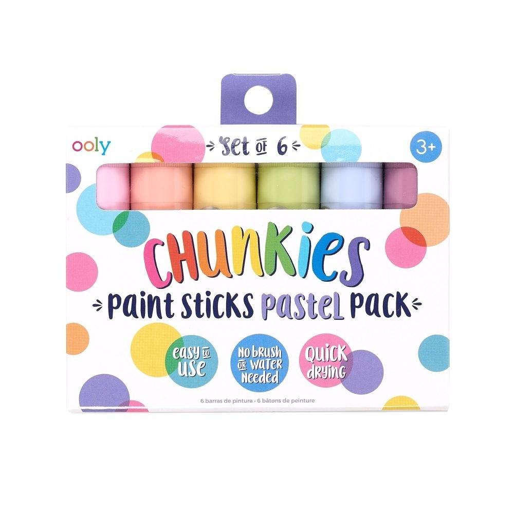 Ooly Chunkies  Pastels Quick Drying Paint Sticks - Set of 6  Colouring for Kids Australia