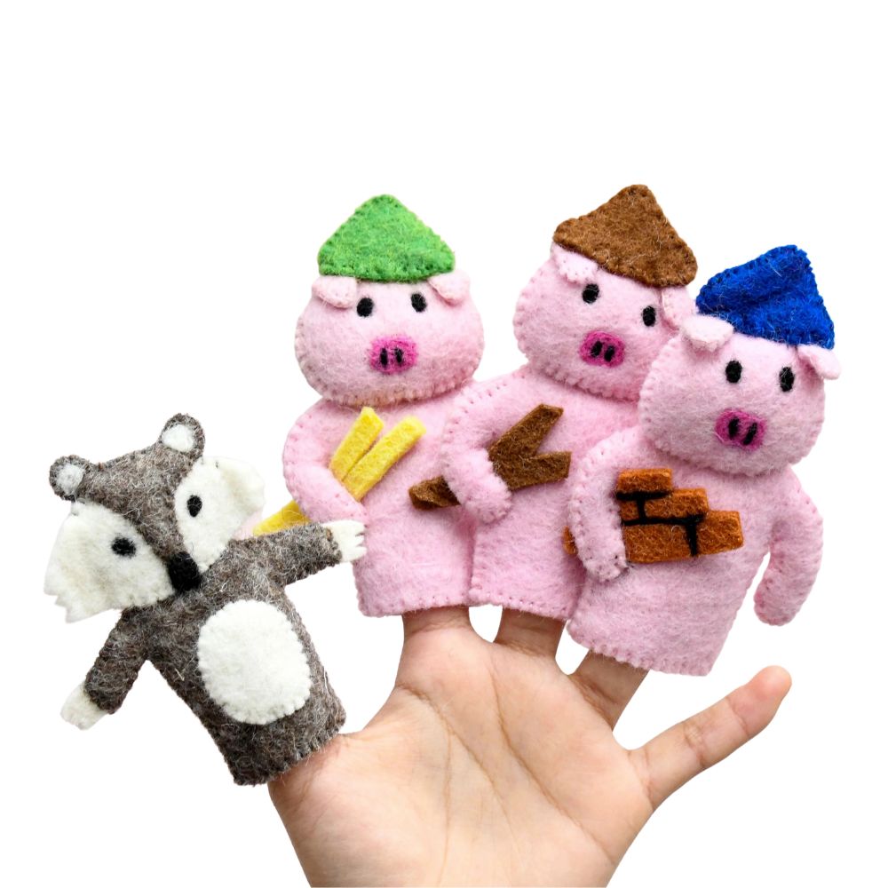 Finger Puppet Set - The Three Little Pigs | Puppet Toy for Kids ...