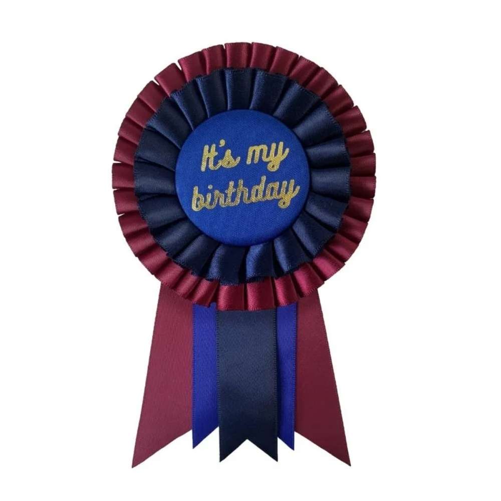 We Are Grateful Best Birthday Ribbon Rosette Badge - Naval