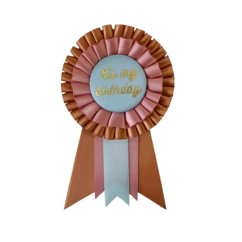We Are Grateful Best Birthday Ribbon Rosette Badge - Retro