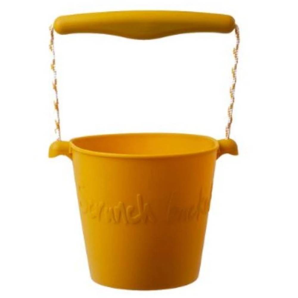 Scrunch Silicone Beach Bucket Toy for Kids Australia -Mustard | Beach Fun Great Summer Party Accessory