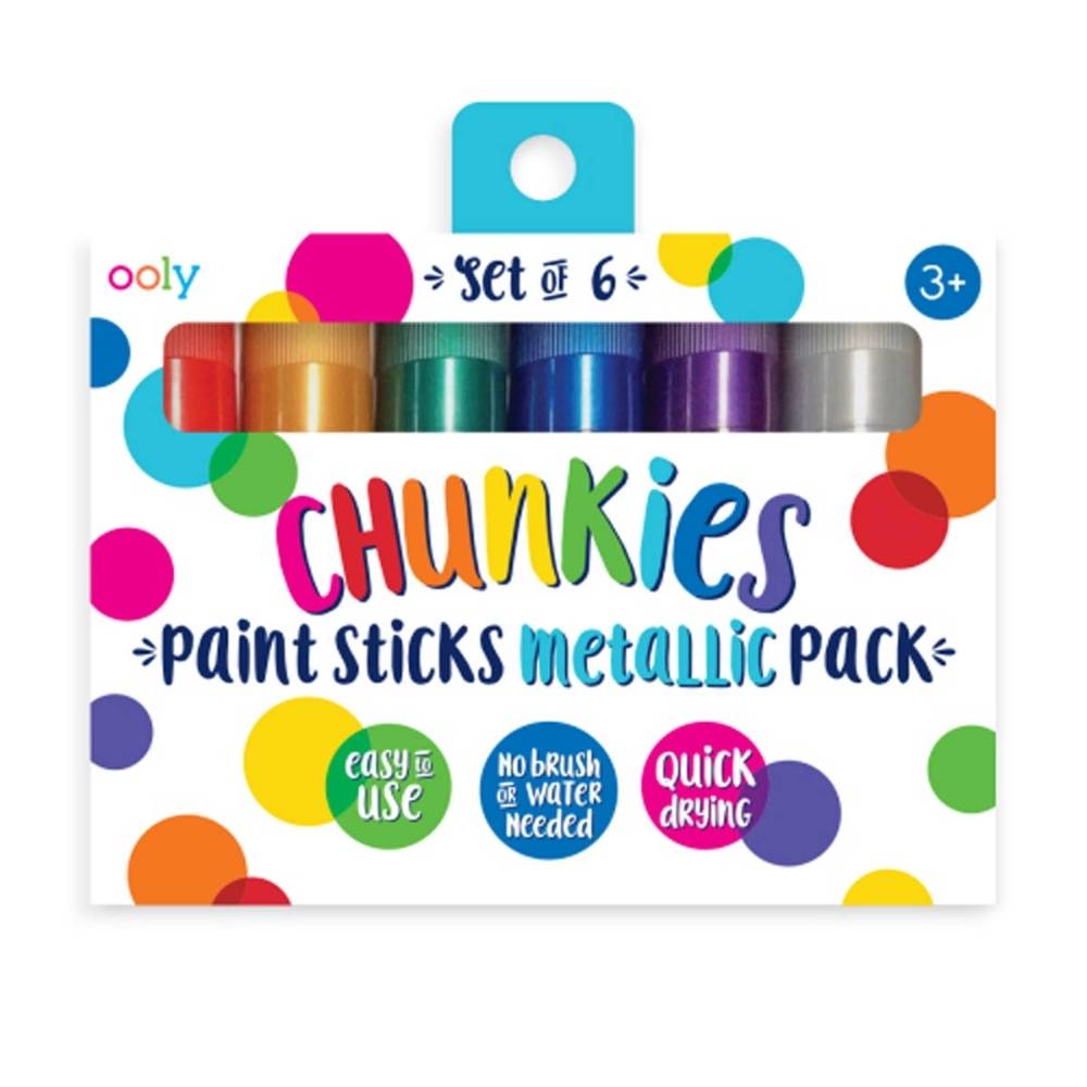 Chunkie Paint Sticks Metallic - Set of 6 Colouring for Kids Australia