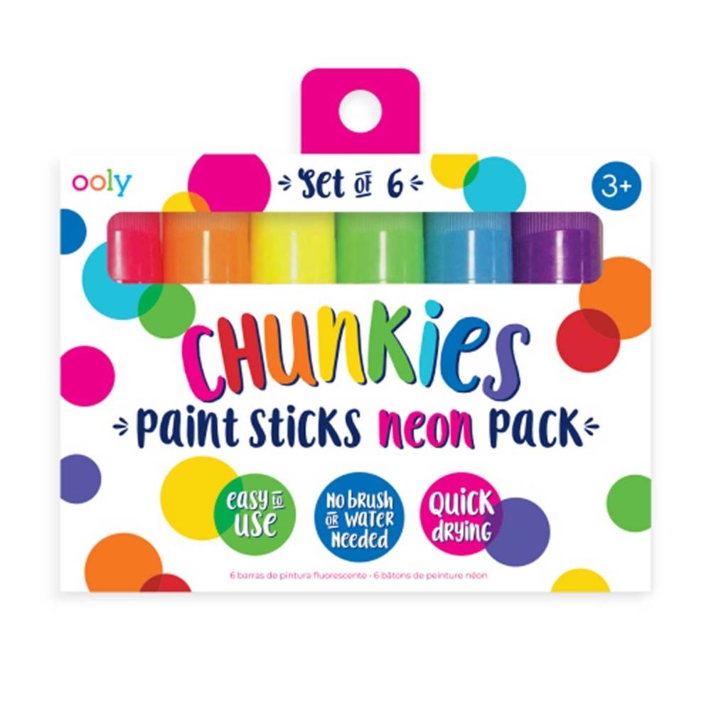Chunkie Paint Sticks Neon - Set of 6 Colouring Arts for Kids Australia