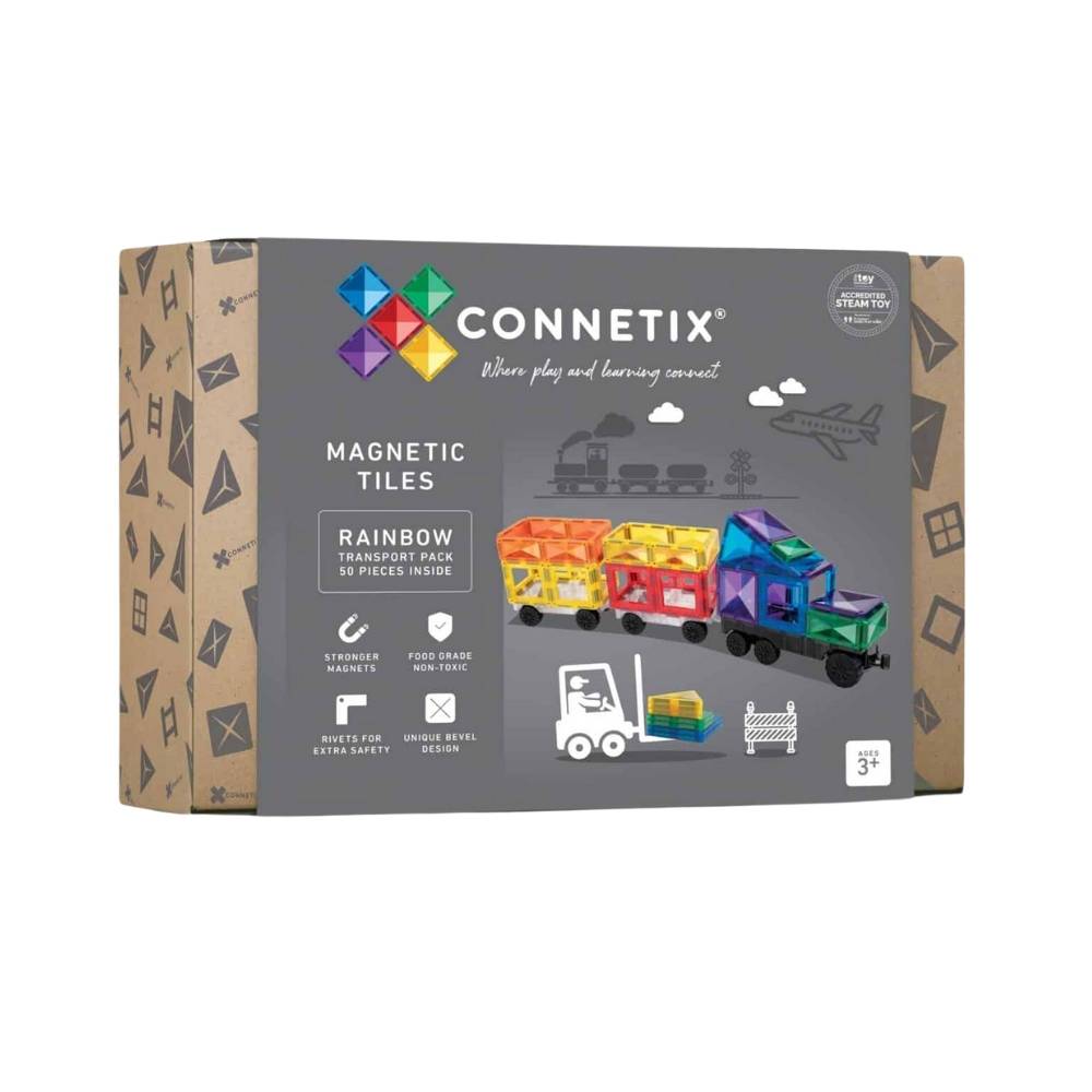 Connetix 50 Piece Rainbow Transport Pack Toy for Kids Australia