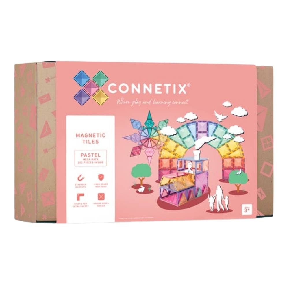 Connetix Tiles Building Set- 202 pc Pastel Mega Pack Toy for Kids Australia