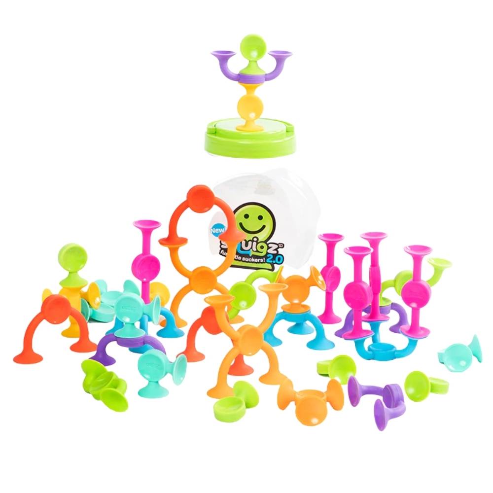 Fatbrain Squigz 2.0 - Suction-Cup Building Pieces 36pc Set Toy for Kids 