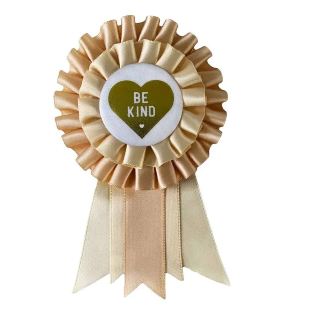 We Are Grateful Kindness Ribbon Rosette Badge  | Designed in Australia