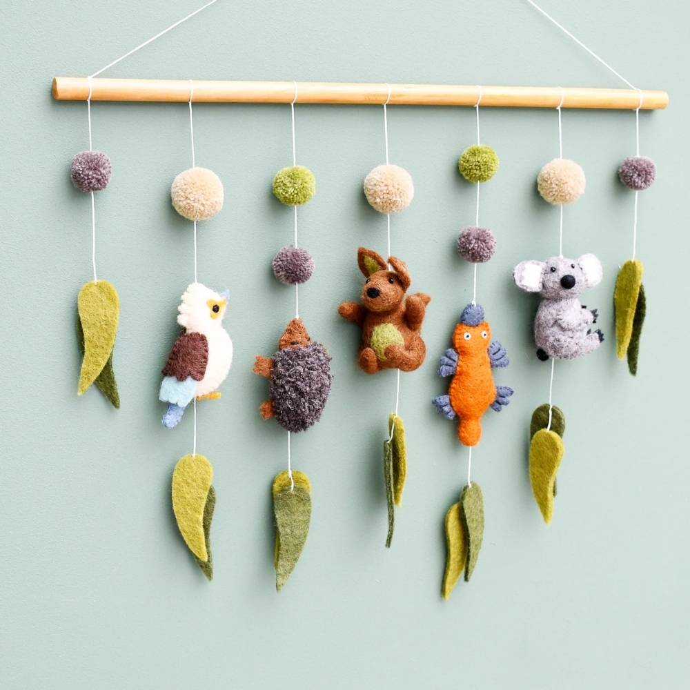 Baby Nursery Cot Mobile Hanging - Australian Animals