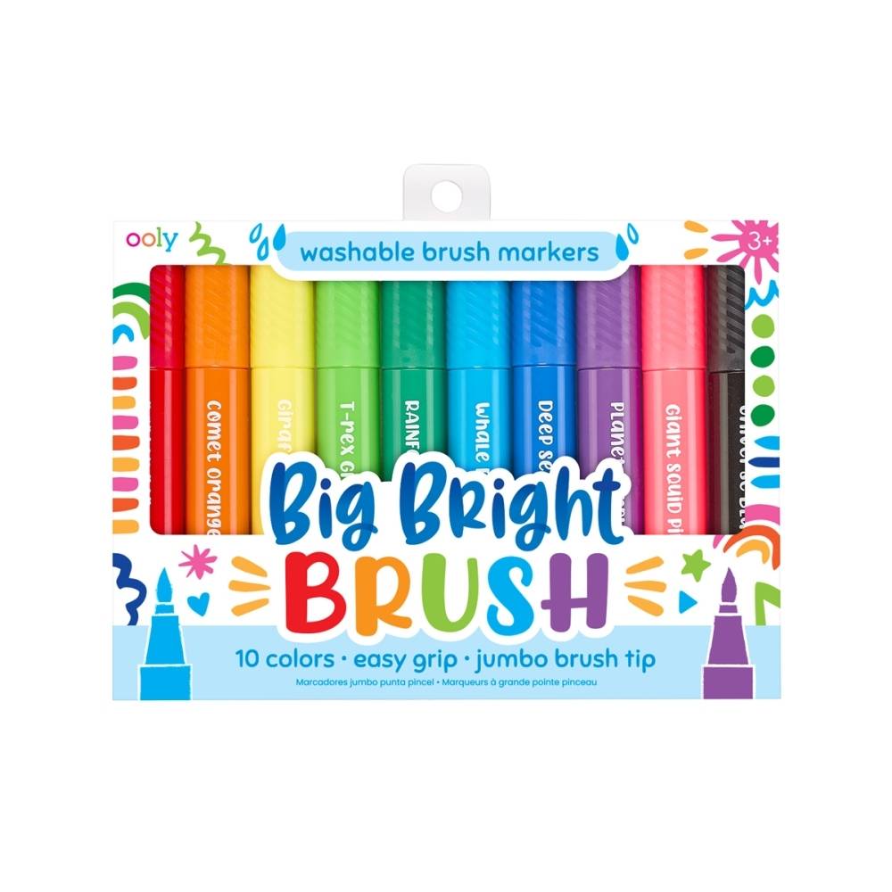  Ooly Washable Big Bright Brush Markers with Jumbo Brush Tip | Vibrant and Bright Colouring Markers for Kids Australia