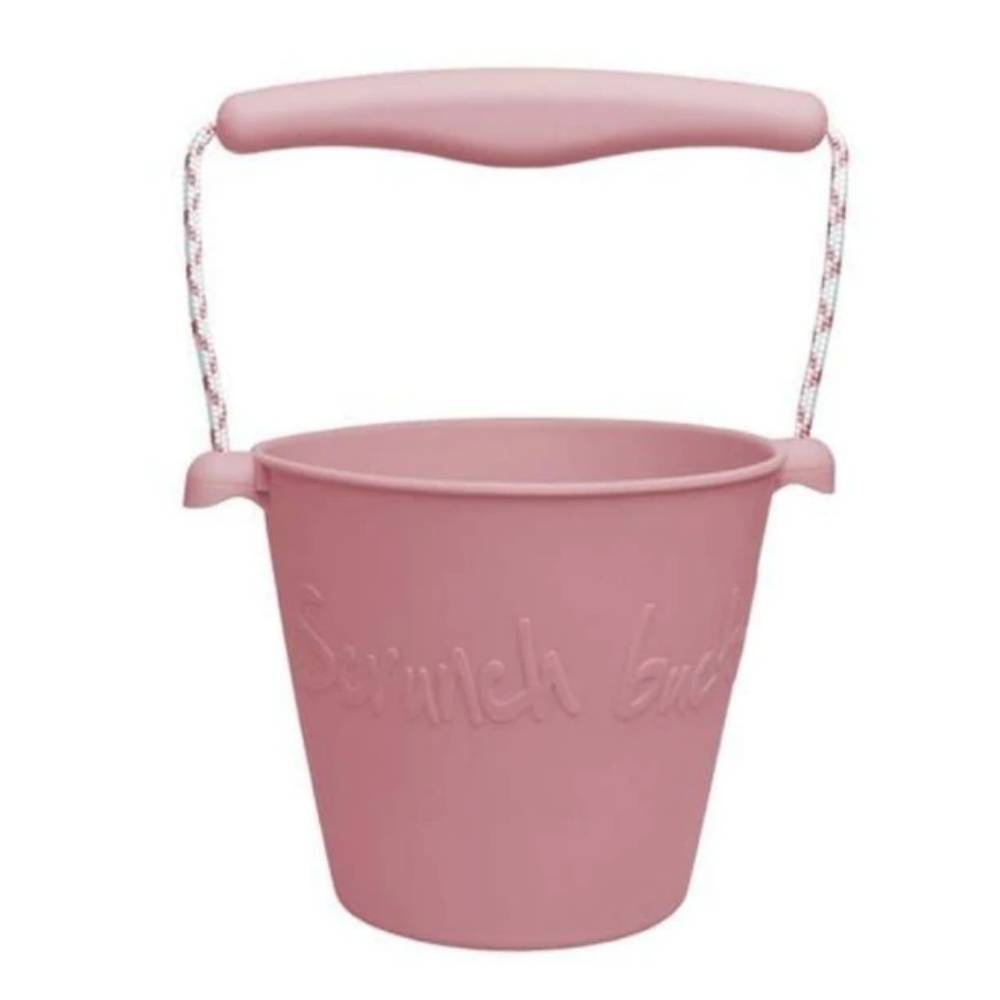 Scrunch Silicone Beach Bucket Toy for Kids Australia - Dusty Rose| Beach Fun Great Summer Party Accessory