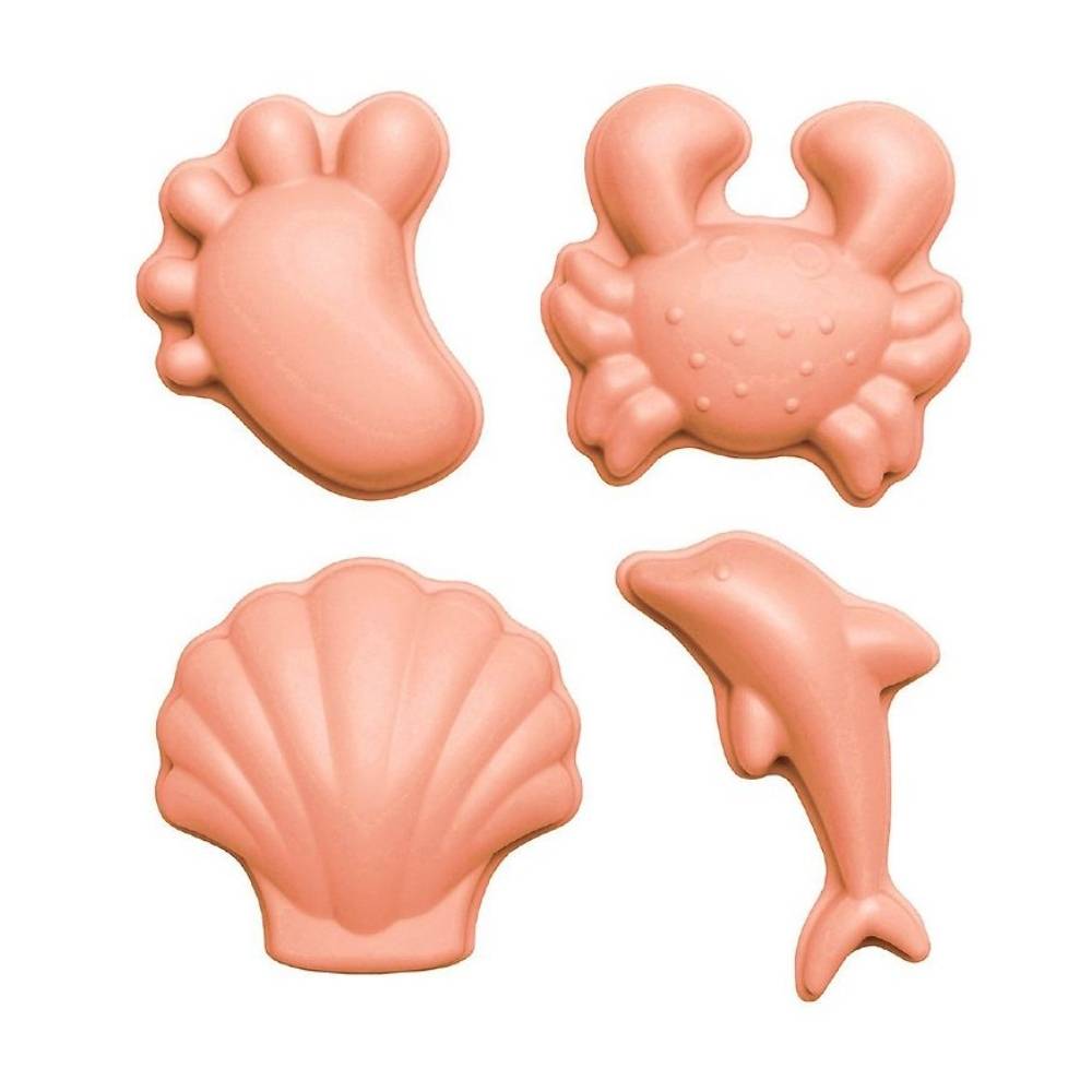Scrunch Sand moulds - set of 4 - Coral | Beach Day Fun Activity Playset