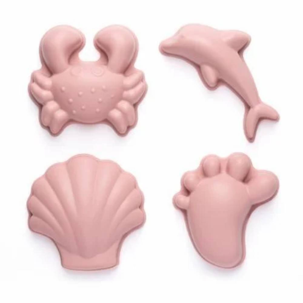 Scrunch Sand moulds - set of 4 - Dusty Rose | Beach Day Fun Activity Playset