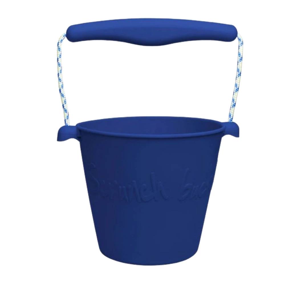 Scrunch Silicone Beach Bucket Toy for Kids Australia -Midnight Blue | Beach Fun Great Summer Party Accessory
